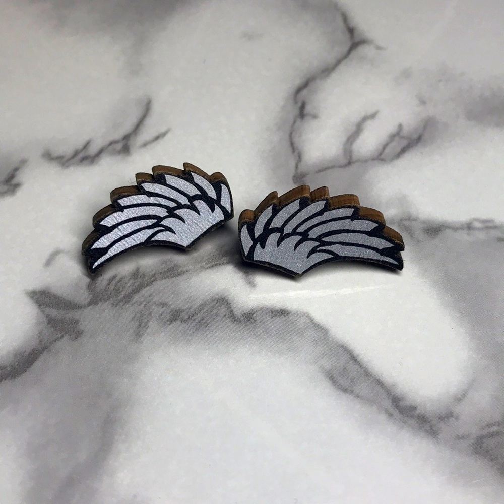 Silver Reflective Wing Studs